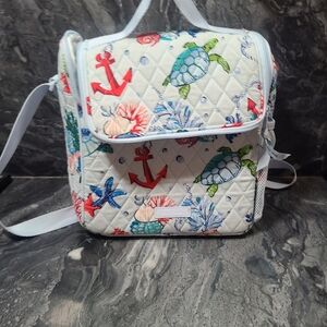 Vera Bradley Crossbody Lunch Bag Anchors Aweigh Turtle Ocean Shells